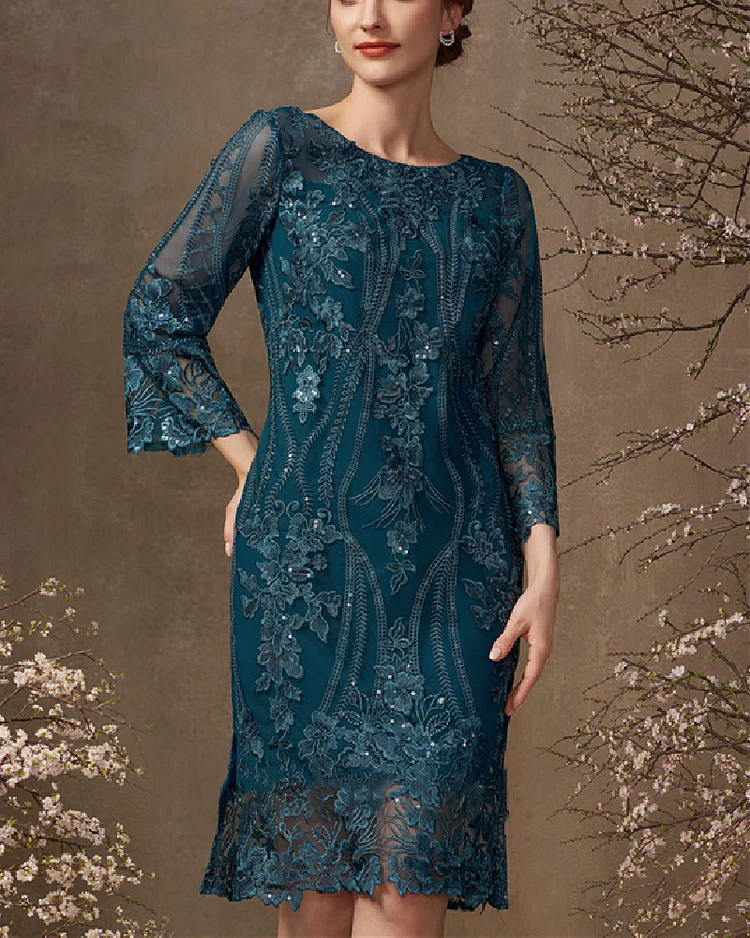 FASHION ELEGANT LACE EMBROIDERED DRESS