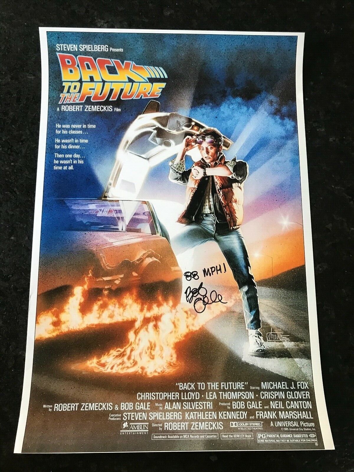 * BOB GALE * signed 12x18 poster * BACK TO THE FUTURE * PRODUCER * COA * 1