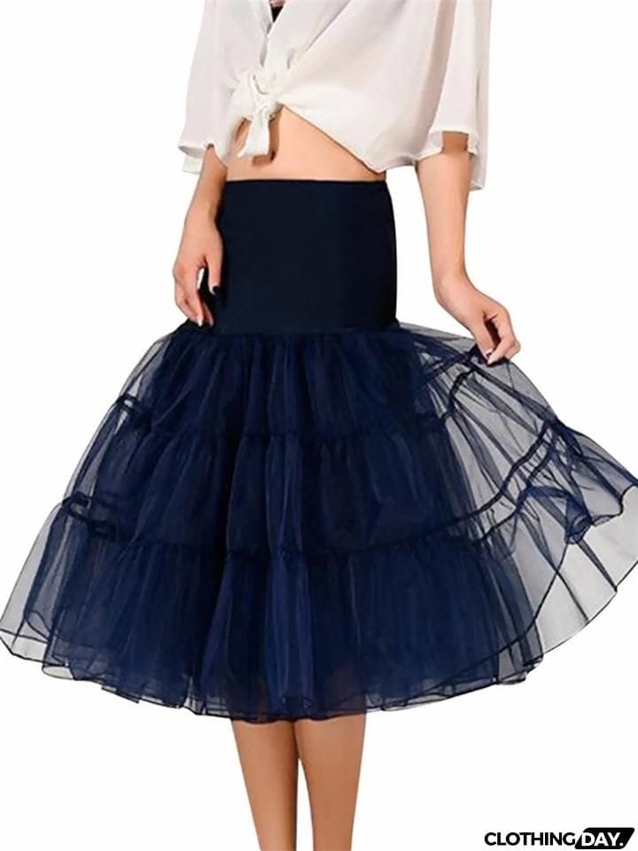 Solid Color 1950S Petticoat Tutu Crinoline Underskirt