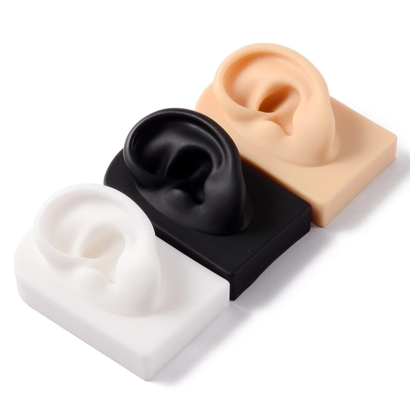 2 Pieces Fashion Rectangle Arylic Silica Gel Simulation Ear Model