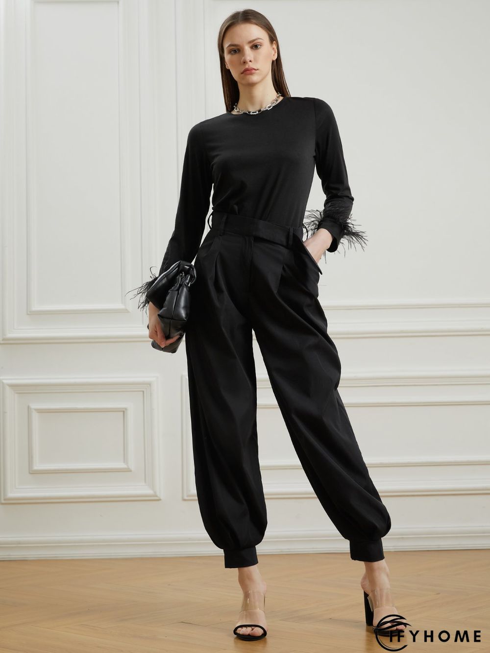 Casual Simple Elegant Crew Neck Simple Plain  Top | IFYHOME