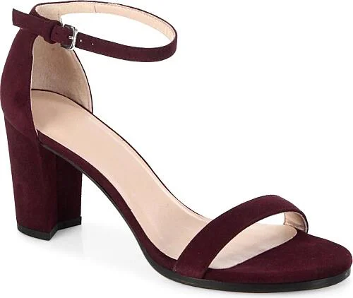 Custom Made Plum Suede Ankle Strap Sandals |FSJ Shoes