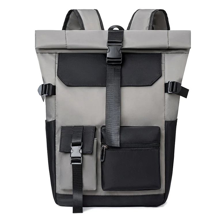 Waterproof Travel Backpack Roll Up Men Business Laptop Backpack (Dark Grey)