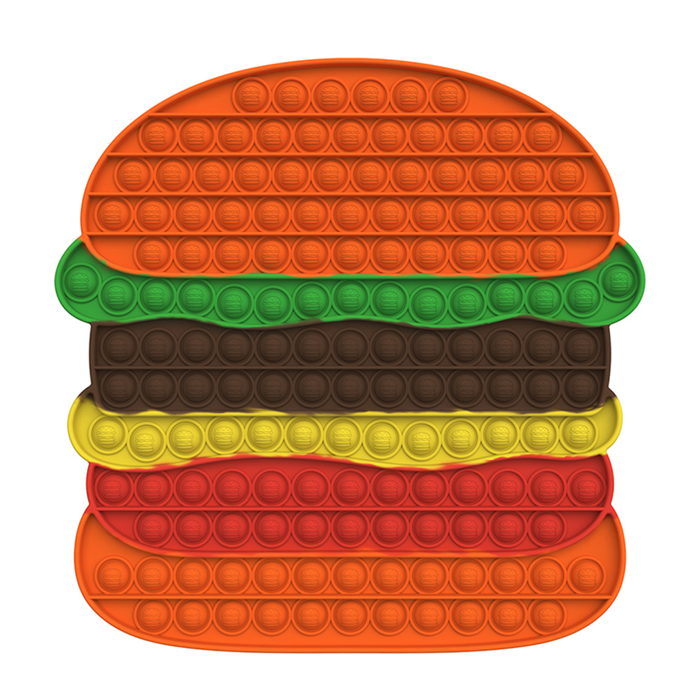 

Hamburger Rainbow Silicone Push Bubble Reusable Squeeze Soft Sensory Toys, 501 Original