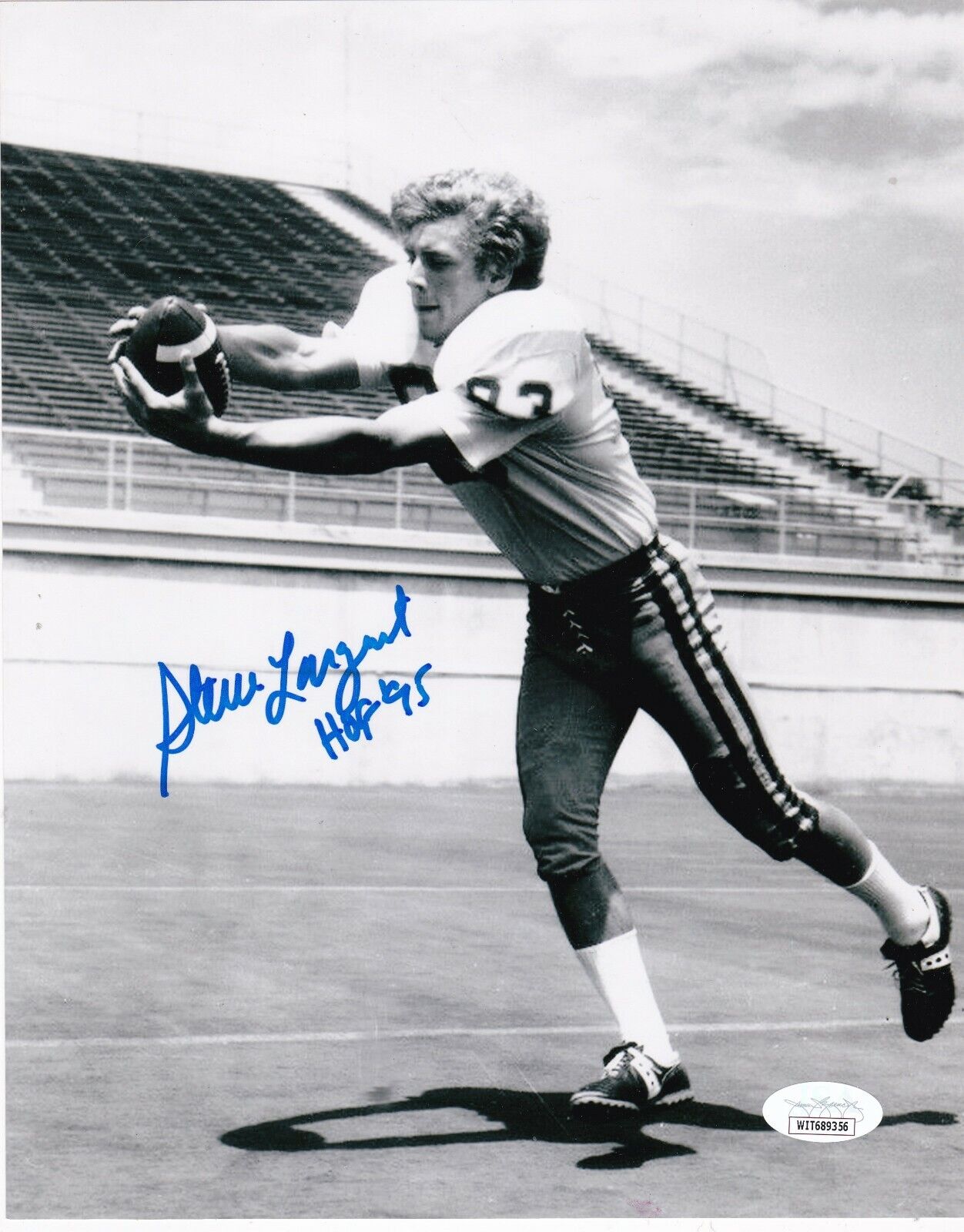 STEVE LARGENT TULSA GOLDEN HURRICANES JSA AUTHENTICATED ACTION SIGNED 8x10 Photo Poster painting