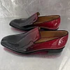 Gentlemen's Oxford Round Toe Slip-On Red Bottom Classic Formal Leather Shoes For Wedding