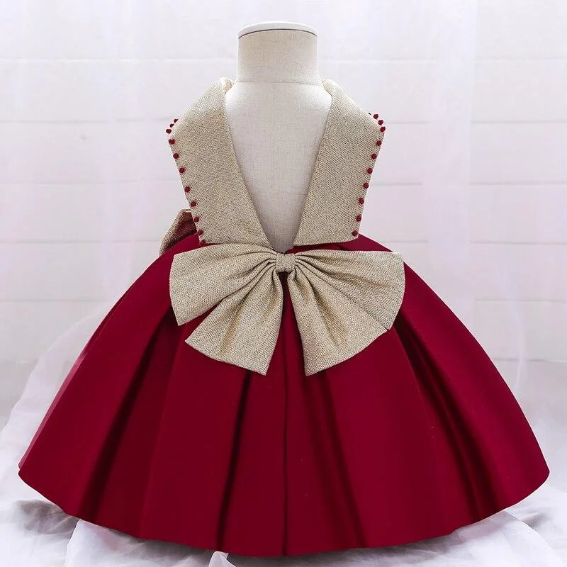 2021 Summer Newborn Tutu Dress 1st Birthday Dress For Baby Girl Clothes Big Bow Princess Baptism Dresses Ceremony Party Dress