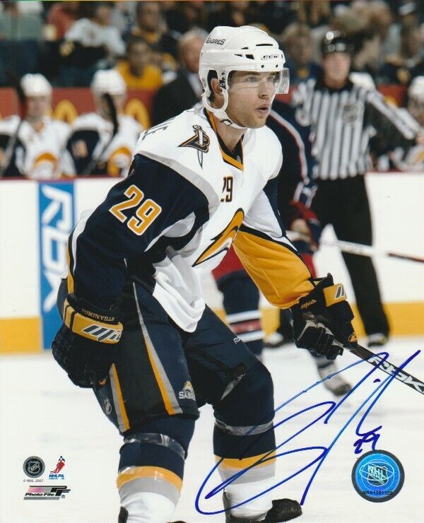 JASON POMINVILLE SIGNED BUFFALO SABRES 8x10 Photo Poster painting #1 Autograph