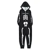 Family Matching Halloween Long Sleeve Pajamas Jumpsuit Skeleton Printed Sleepwear