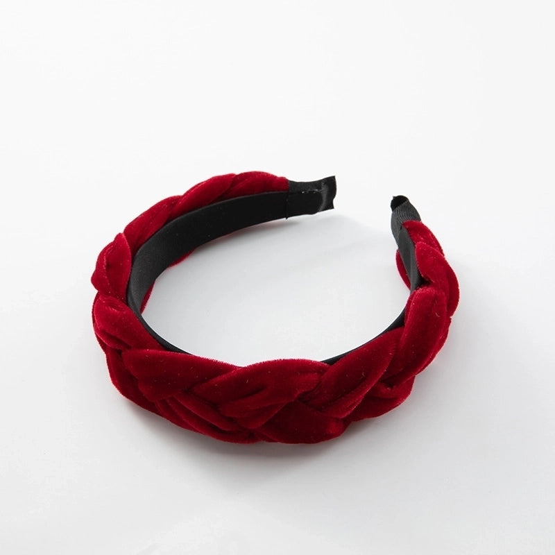 Europe And The United States Net Red Golden Velvet Braided Headband Woven Temperament Simple Knotted Headband Hair Accessories Manufacturers