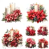 (Multi-Style)Christmas Flowers Candles-Full Round Diamond Painting 30*30CM