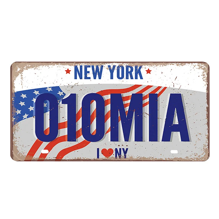 New york o10mia- permis de plaque de voiture - 5.9x11.8inch