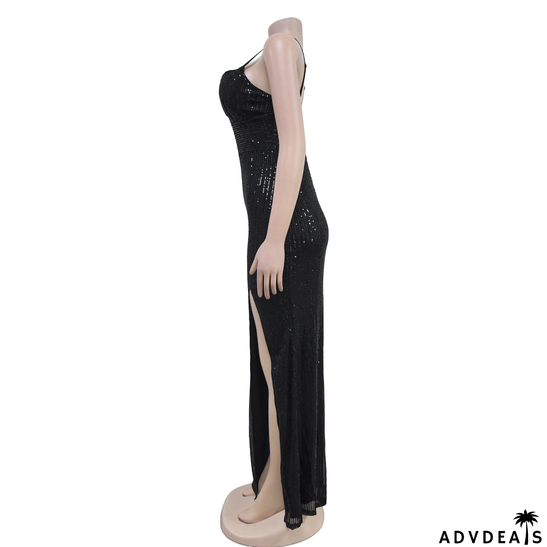 Fashionable Women's Deep V Sleeveless Slit Dress