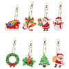8pcs Set Christmas Diamond Painting Keychain Gifts