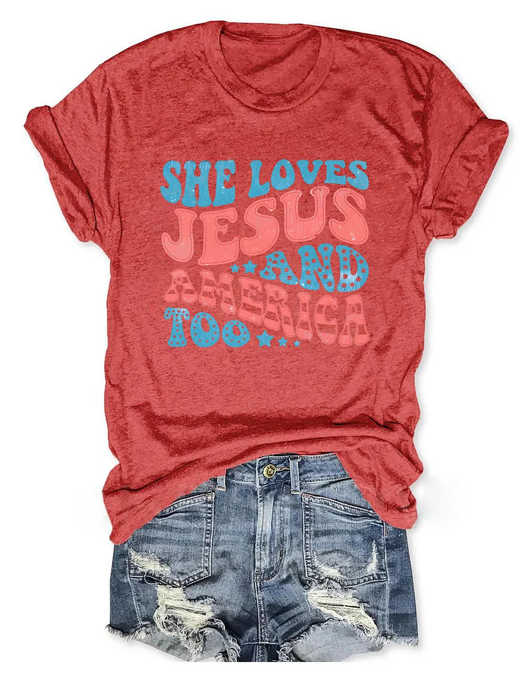 She Loves Jesus And America Too T-shirt