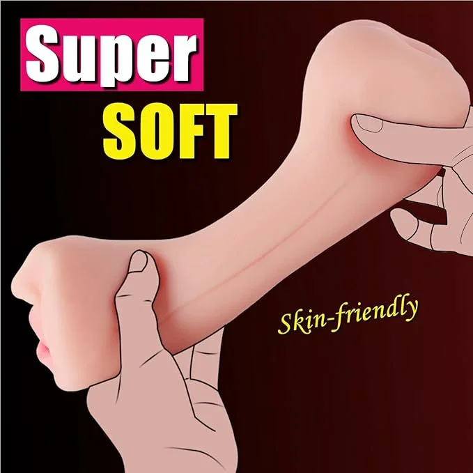 3 in 1 Pocket Pussy Male Masturbators with Lifelike Face, Double-Ended Sex Doll with Realistic Textured Mouth Vagina and Tight Anus