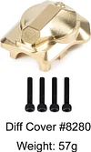 AMK TRX4 TRX6 RC Portal Housing Heavy Brass Weights Mount Diff Cover Counterweight Set for 1/10 RC Crawler TRX-4 TRX4 TRX-6 LCG Upgrade(4pcs,255g)