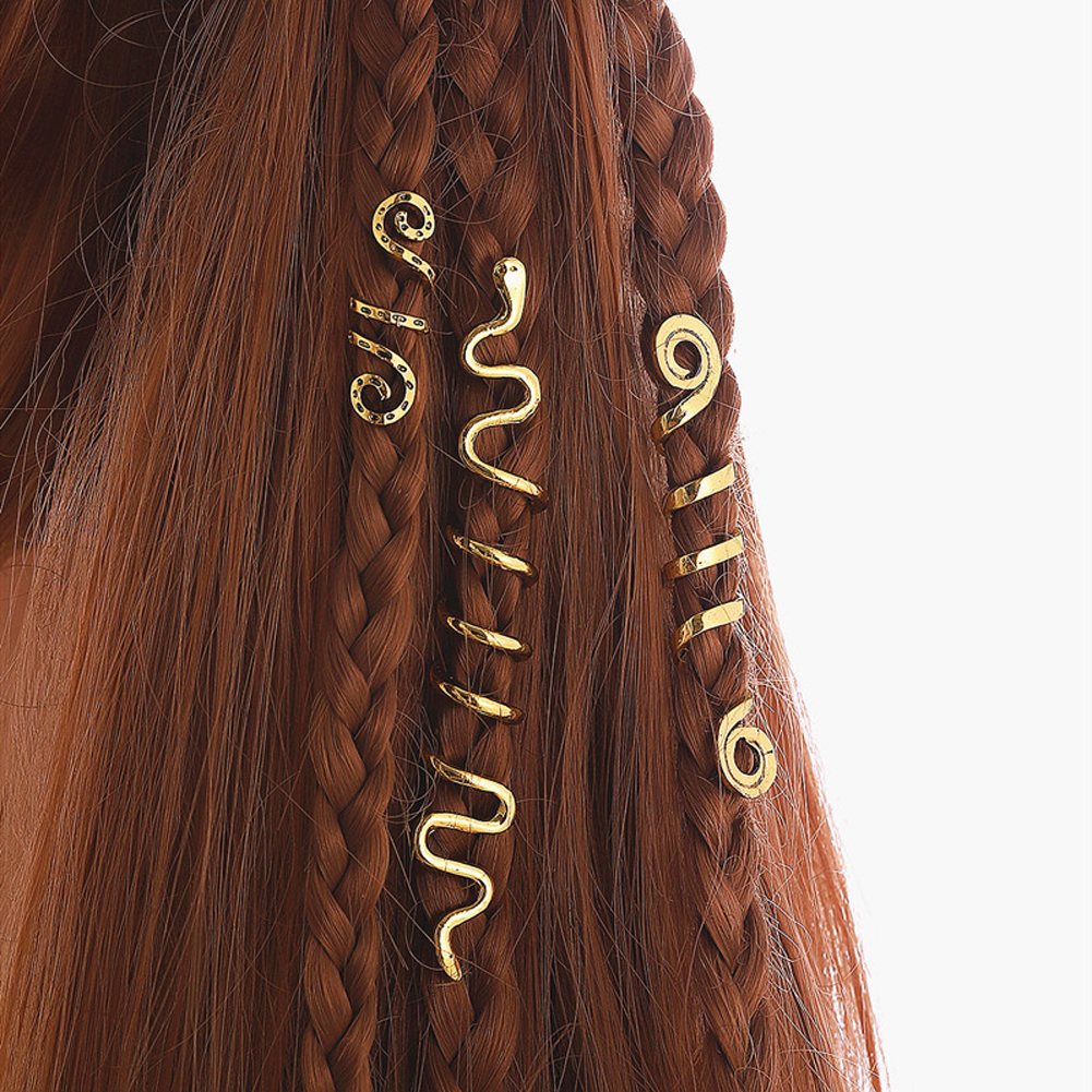 

Vintage Viking Spiral Beads for Hair Braids Beard Hairpin Jewelry, Gold, 501 Original