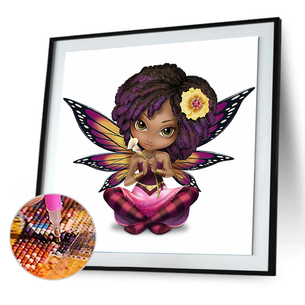 DIY 5D Diamond Painting Flower Elf Girl Full Round Drill Rhinestone (B855)