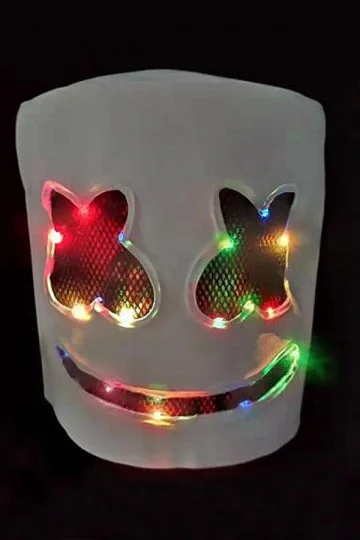 Adult Rainbow Marshmello Light Up Mask Tangerine-elleschic