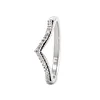 14K White Gold Round Lab Diamond V-shape Millegrain Wedding Ring