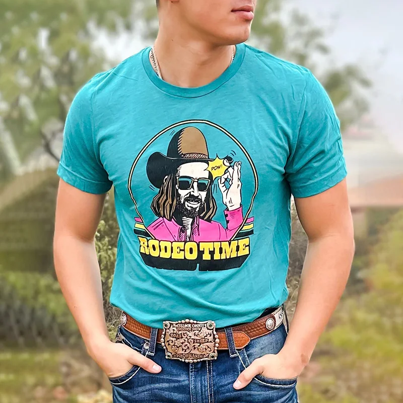 Vintage Rodeo Time Print Western T-Shirt