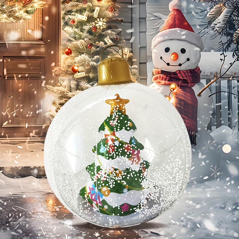 Tegooe Large Inflatable Christmas Ornament Snow Globe with Reindeer 255 Inch