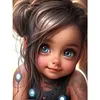 >SALE<5D DIY Full Round Drill Diamond Painting Curly Haired Big Eyed Girl Decor30x40cm