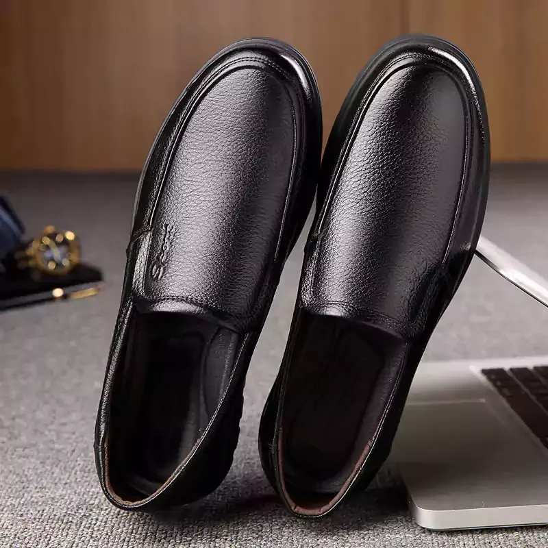 Letclo™ Men's Leather Soft Insole Chunky Loafers letclo 