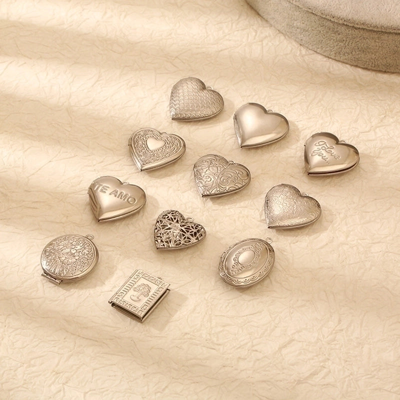 Retro Heart Shape Stainless Steel Plating Gold Plated Jewelry Accessories