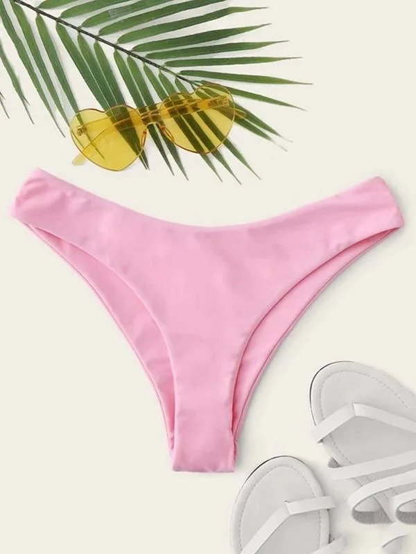 Solid Color Low Waisted Bikini Bottom