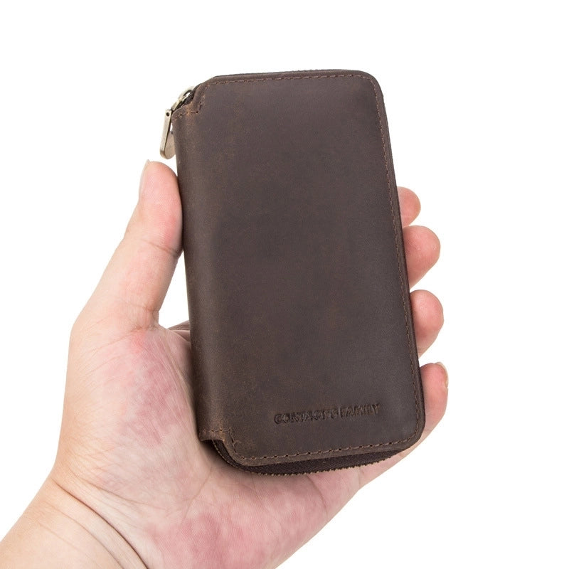 Retro Solid Color Cowhide Unisex Watch Cases3