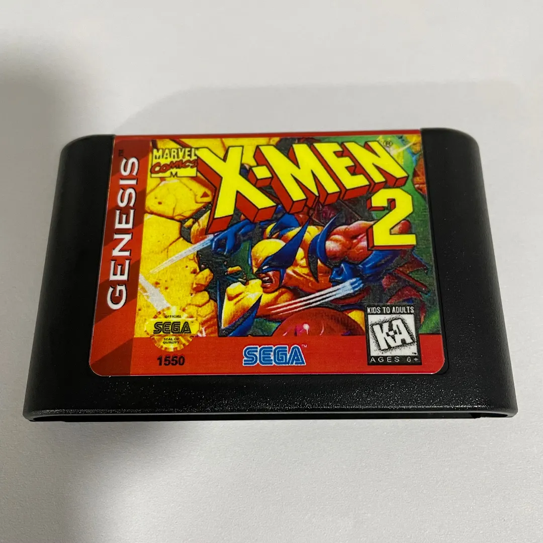 X-Men 2 Clone Mega Drive / Genesis Replacement Case With Box Art - NTSC/PAL