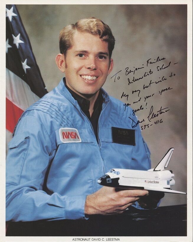 Shuttle Astronaut DAVID C. LEESTMA Signed Photo Poster painting