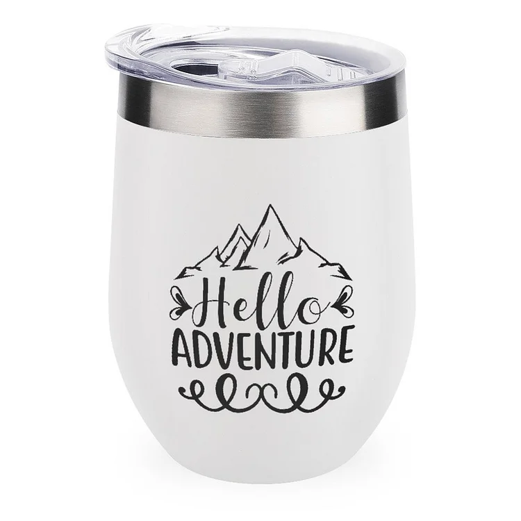 Hello Adventure 13192822 Stainless Steel Insulated Cup Traval Mugs - Heather Prints Shirts