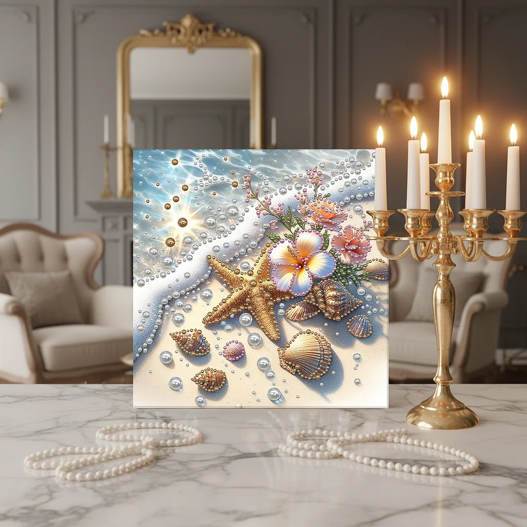 Sea Waves - DIY Pearl Diamond Art Kit With Frame 30*30cm