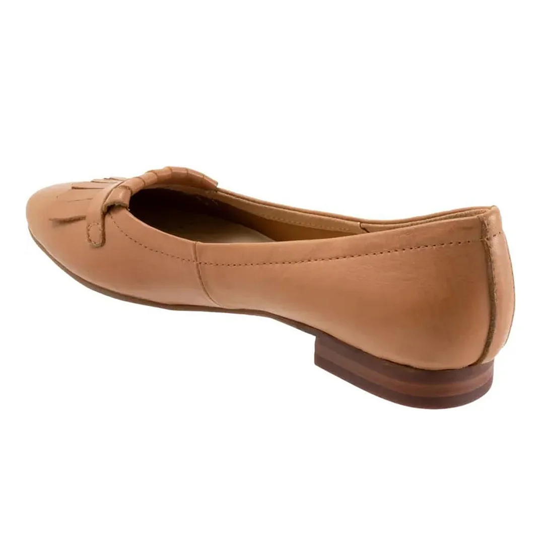 Women's Casual Fringes Round Toe Low Heel Pumps Shoes in Brown