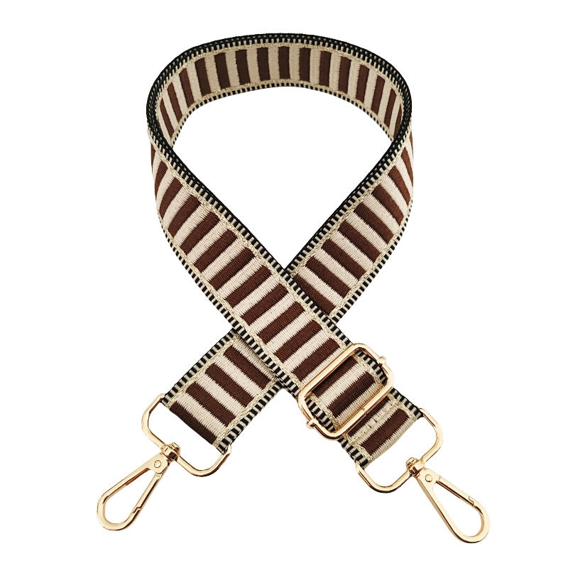 Polyester Cotton Color Block Bag Strap