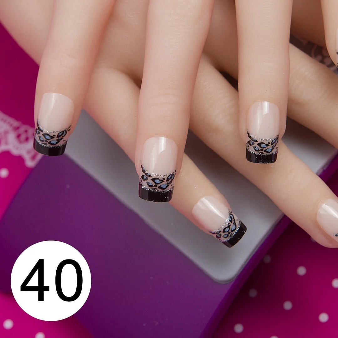 With 1 Piece Of Nail Adhesive Tape 24pcs/Box Press On Nail Art Tips Full Cover 10 Sizes False Nail Art Wedding Nails-Nail Inspo