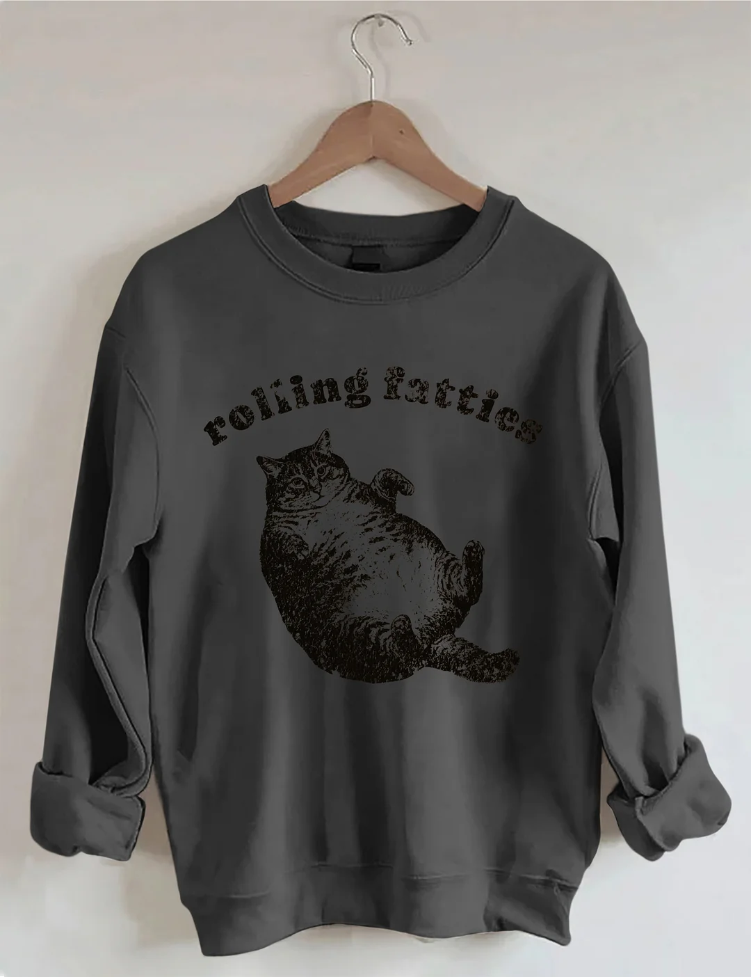 Rolling Fatties Funny Cat Meme Sweatshirt