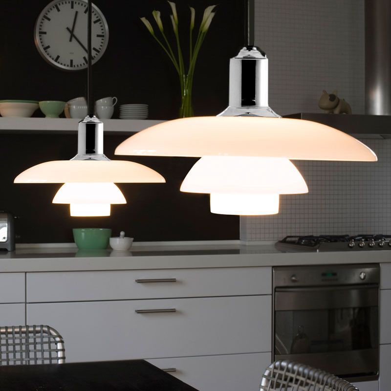 Modernism Pendant Light Tiered Hanging Lamp in White