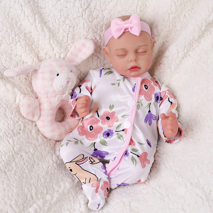 Babeside Lucy 15" Reborn Baby Doll Lifelike Girl Sleeping Infant Adorable Beautiful Flowers