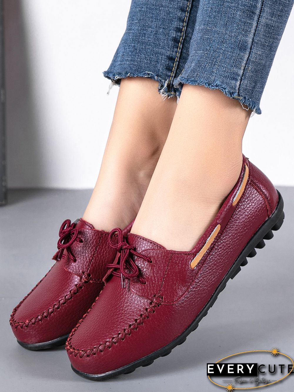 Retro Casual Simple Lace-up Flat Shoes