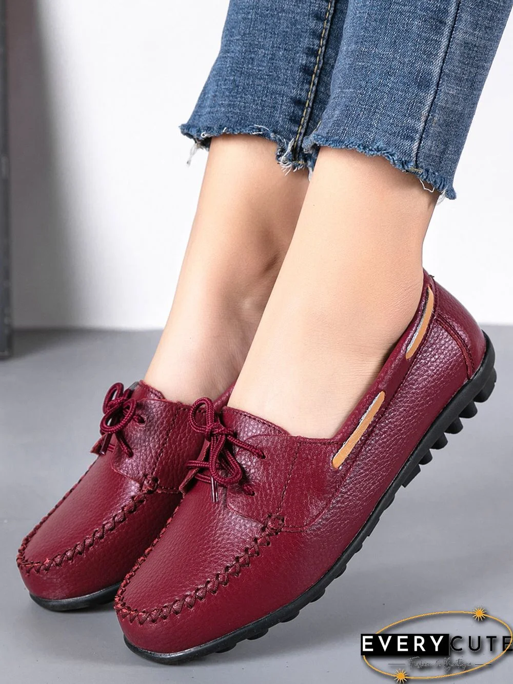Retro Casual Simple Lace-up Flat Shoes