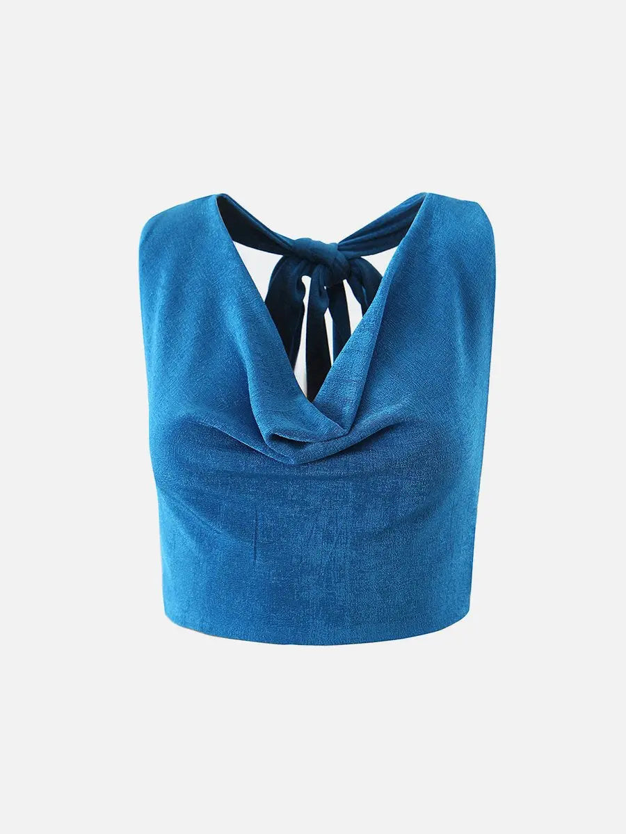 V Neck Sleeveless Bare Back Tank Tops