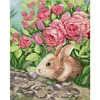 >SALE<Full Embroidery Cotton Thread 11CT Printed Fragrant Rabbit Cross Stitch 42x52cm