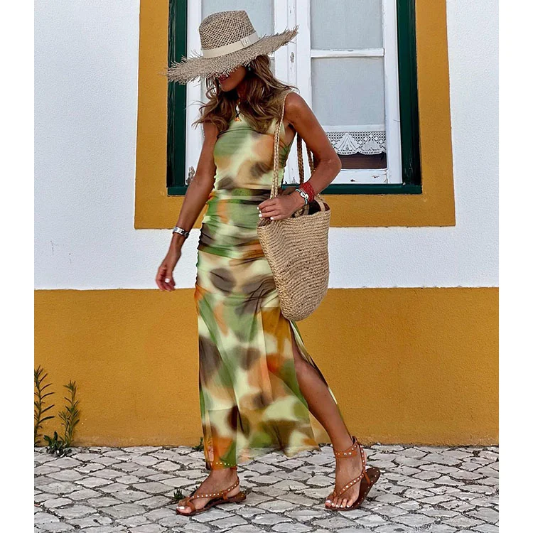 Tulle Printed Dress