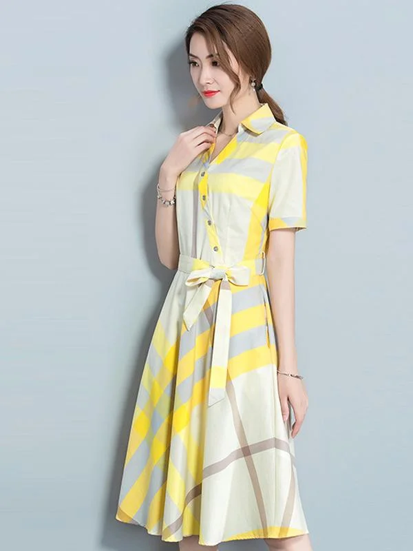 Elegant and fashionable V-neck mid-length dress