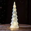 Table Top Christmas Trees Lamp LED Lighted Glass Christmas Trees Night Light Battery Operated for Centerpieces Window Tabletop Mantel