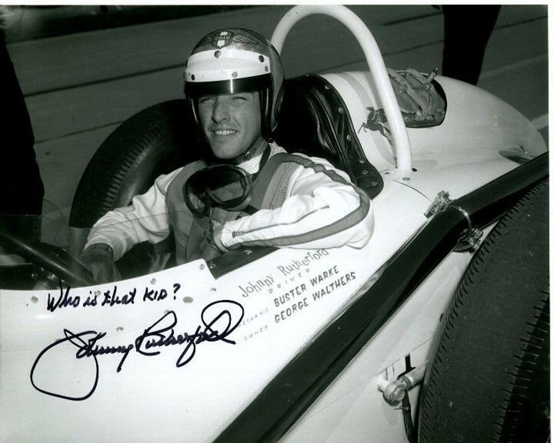 Johnny rutherford signed autographed indy Photo Poster painting great content